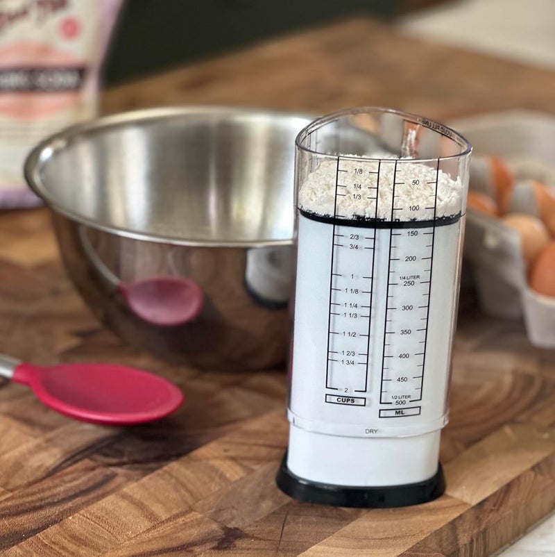 kitchen art 2 Cup Tri Adjust A-Cup, Easy Pour Measuring Cup, 3.25x3.25x6", Black/White - Image 4